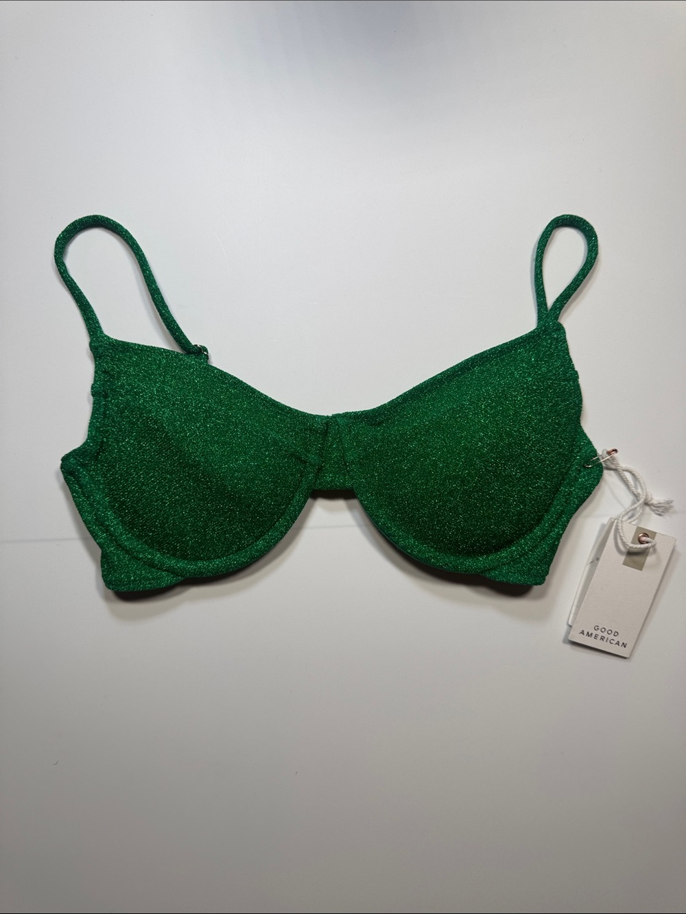 Good American Green Shimmer Underwire Bra